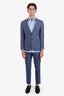 Canali Blue Plaid Wool Suit Size 31/31 Men's