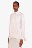 Pre-loved Chanel™ White Silk Pleated Blouse Size 36