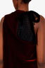 Roland Mouret Burgundy/Black Colridge Velvet Crochet Top Size 4