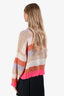 Red Valentino Cream/Orange Striped Mohair Blend Sweater Size Small