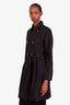 Mackage Black Lambskin Collar Trench Coat Size S