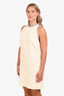 Sandro Cream Tweed Crystal Embellished Neckline Sleeveless Mini Dress Size 40