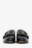 Hermès Black Leather Studded Monk Loafers Size 36