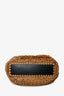 Tod's Brown/Black Logo Raffia Tote Bag