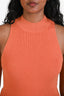 Frame Orange Ribbed Sleeveless Mick Neck Sweater Size S