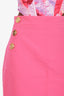 Balmain Pink Gold Button Detail Mini Skirt Size 38