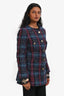 Pre-loved Chanel™ 2018 Navy Multicolour Paris-Hamburg Fantasy Plaid Tweed Jacket Size 36