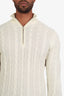 Loro Piana Cream Cashmere Quarter Zip Sweater Size 48 Mens