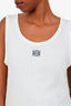 Loewe White Ribbed Anagram Tank Top Size XL