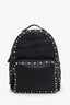 Valentino Black Leather Turquoise Studded Accent Backpack