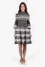 Pre-Loved Chanel™ 2019 Runway Grey/White Wool Yak Cashmere Fair Isle Dress Size 40