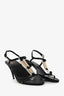 Prada Sport Black Patent Silver Detail Heels Size 41