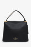 Valentino Black Leather Small Beads Embellished Rockstud Rolling Top Handle Bag