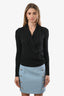 Toteme Black Jersey Overlapped Long Sleeve Top Size XXS