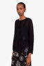 Max Mara Black Sheer Long Sleeve Top Size 36