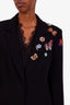Cinq A Sept Black Butterfly-Patch Embellished Blazer Size 8