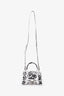 Balenciaga White Graffiti XS Hourglass Top Handle Bag with Strap