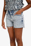 Frame Light Wash Le Simone Denim Raw Hem Shorts Size 24