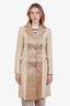 Dolce & Gabbana Vintage Tan/Gold Shimmer Long Single Breasted Coat Estimated Size S