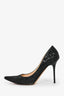Jimmy Choo Black Glitter Heels Size 38.5