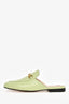 Gucci Pistachio Green Leather Horsebit Princetown Loafers Size 39.5