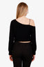 Pre-loved Chanel™ 23B Black Cashmere Chain Cold-Shoulder Sweater Size 36