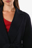 Weekend Max Mara Navy Blue Wool Belted Coat Size 2