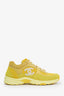Pre-loved Chanel™ 19S Yellow Suede CC Logo Low Top Chunky Sneaker Size 40.5