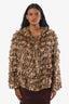 Holt Renfrew Light Brown Mink Silk Ruffle Jacket Size M