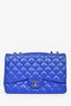 Pre-loved Chanel™ 2010 Electric Blue Lambskin Leather Jumbo Flap