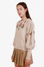 Gucci Cream Wool Cotton Embroidered Sweater Size XS
