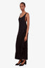 Valentino Boutique Black Ruffled Sleeveless Maxi Dress Size 6