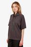 Fabiana Filippi Grey Ribbed Knit Top Size 42
