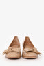 Salvatore Ferragamo Beige Patent Bow Pumps Size 8