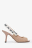 Christian Dior Beige Canvas J'adore Dior Open Toe Slingbacks Size 36