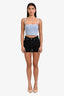 Agolde Black Frayed Hem Denim Shorts Size 25