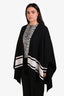 Sandro Black Knit Flore Striped Poncho Style Cardigan Size One Size