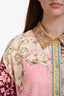 Agua Bendita Multicolour Floral Print Linen 'Chrissy' Short Sleeve Shirt Size M