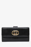 Gucci Black Leather Interlocking G Long Continental Wallet