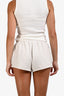 Celine Cream Cotton Logo Micro Shorts Size M