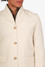 Toteme Cream No Lapel Single Breasted Blazer Size 38 Mens
