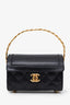 Pre-loved Chanel™ 1986-88 Black Lambskin Quilted Mini Vanity Chest with Handle