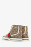Gucci Green/Beige Monogram Canvas High Top Tennis Sneaker Size 35