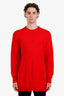 Balenciaga Red Cotton Logo All Over Sweater Size XS Mens