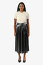 Ba&sh Silver Pleated Midi Skirt Size 6