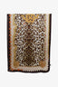 Roberto Cavalli Brown/Cream Leopard Multiprint Silk Scarf