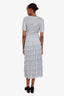 Maje Silver Metallic Ruffled Midi Dress Size 34