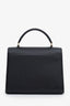 Saint Laurent Black Leather Cassandra YSL Monogram Top Handle Bag with Strap