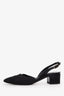 Pre-loved Chanel™ Black Glitter Fabric Cap-Toe Slingback Pumps Size 35