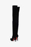 Christian Louboutin Black Suede Over The Knee 120 Heeled Boots Size 37